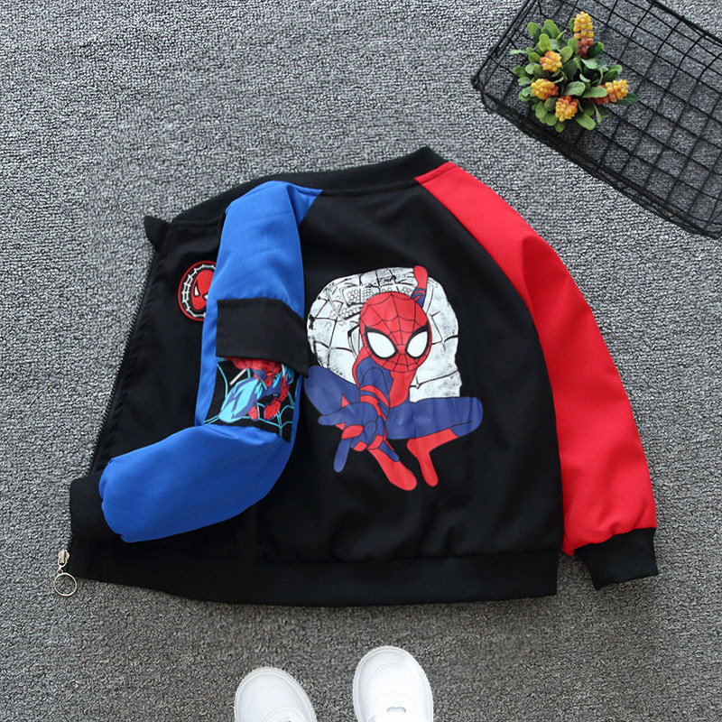 Manteau-Spiderman-printemps-et-automne-pour-gar-ons-veste-de-marque-Cool-haut-polyvalent-pour-enfants