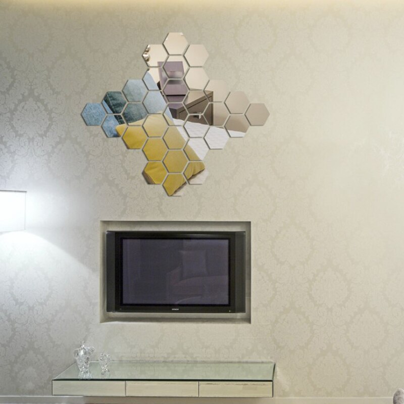 Autocollant-Mural-miroir-Hexagonal-acrylique-3D-12-pi-ces-ensemble-d-coration-de-salle-de-bains