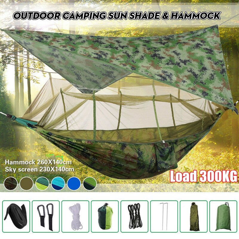 Hamac-et-tente-de-Camping-l-ger-et-Portable-auvent-de-pluie-b-che-de-mouche