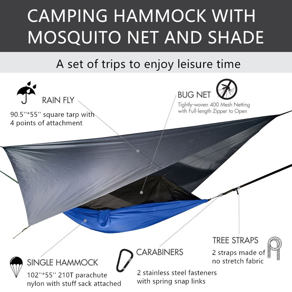 Hamac-et-tente-de-Camping-l-ger-et-Portable-auvent-de-pluie-b-che-de-mouche