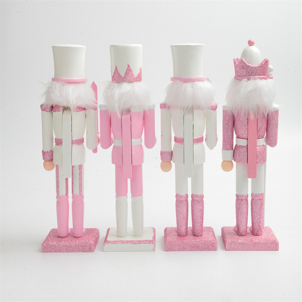 Figurine-de-soldat-casse-noisette-en-bois-de-30CM-poup-e-de-soldat-rose-paillettes-jouet