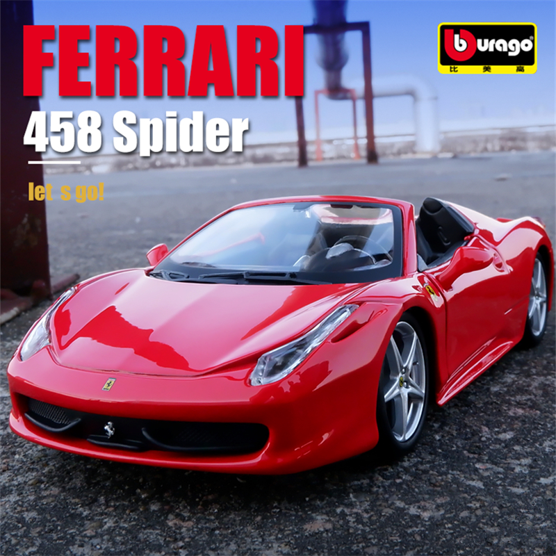 Bburago-mod-le-de-voiture-de-sport-en-alliage-italien-Ferrari-458-jouet-de-course-en