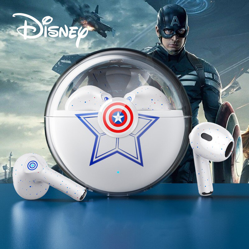 Disney-Marvel-couteurs-Bluetooth-sans-fil-tanches-son-HiFi-MHS662-Captain-America-HD-casque-d-appel