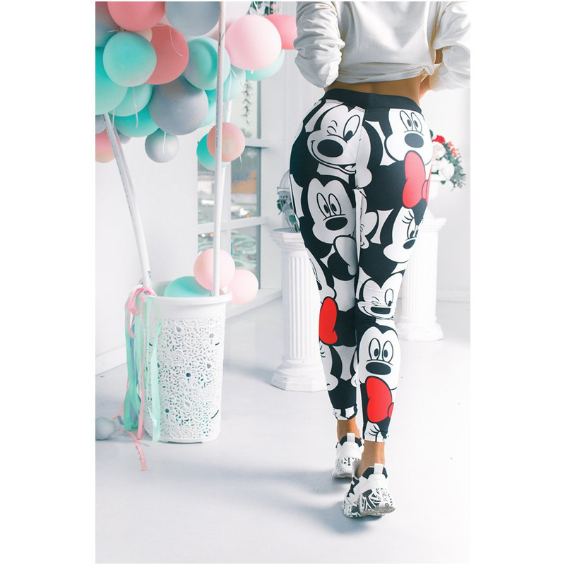 Leggings-Mickey-pour-femmes-pantalon-de-Sport-tendance-d-contract-dessin-anim-Disney