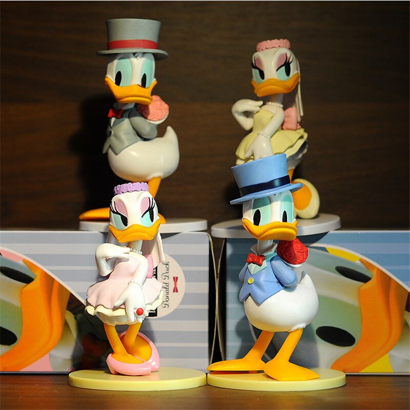 Figurines-de-dessin-anim-Disney-Donald-Duck-Daisy-Duck-2-pi-ces-ensemble-poup-e-de