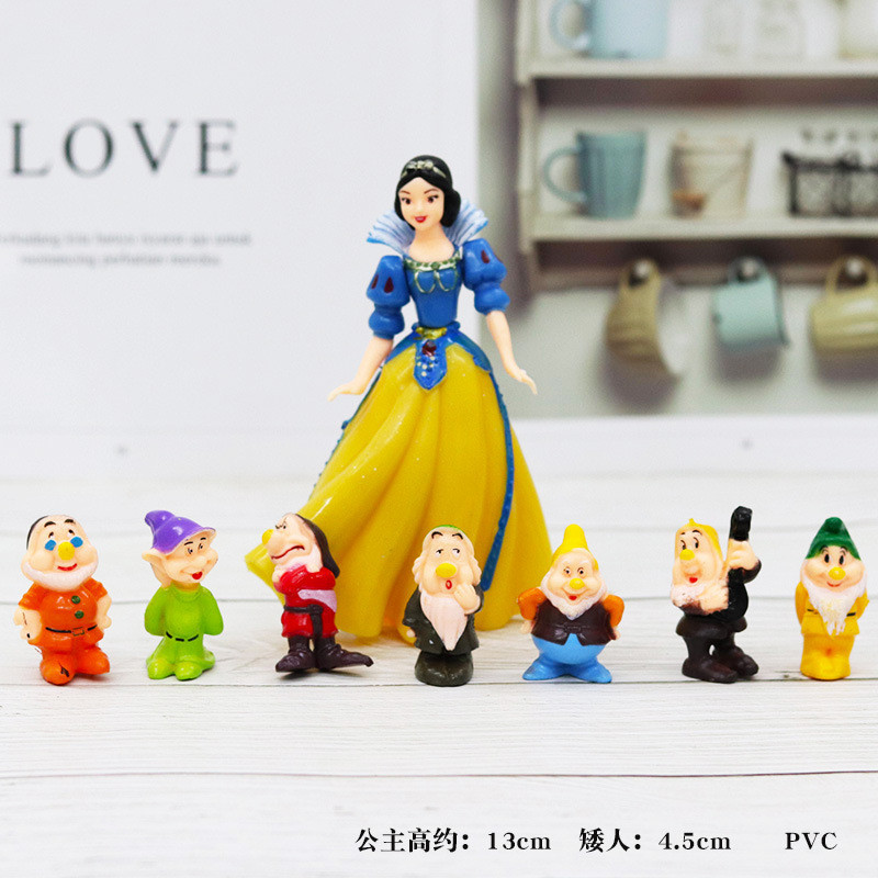 Lot-de-8-figurines-de-princesse-Disney-en-PVC-jouet-d-action-mod-le-blanche-neige