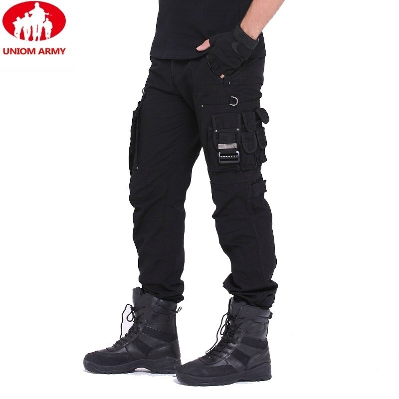 Pantalon-Cargo-militaire-pour-hommes-Baggy-tactique-ample-d-contract-en-coton-multi-poches-grande-taille