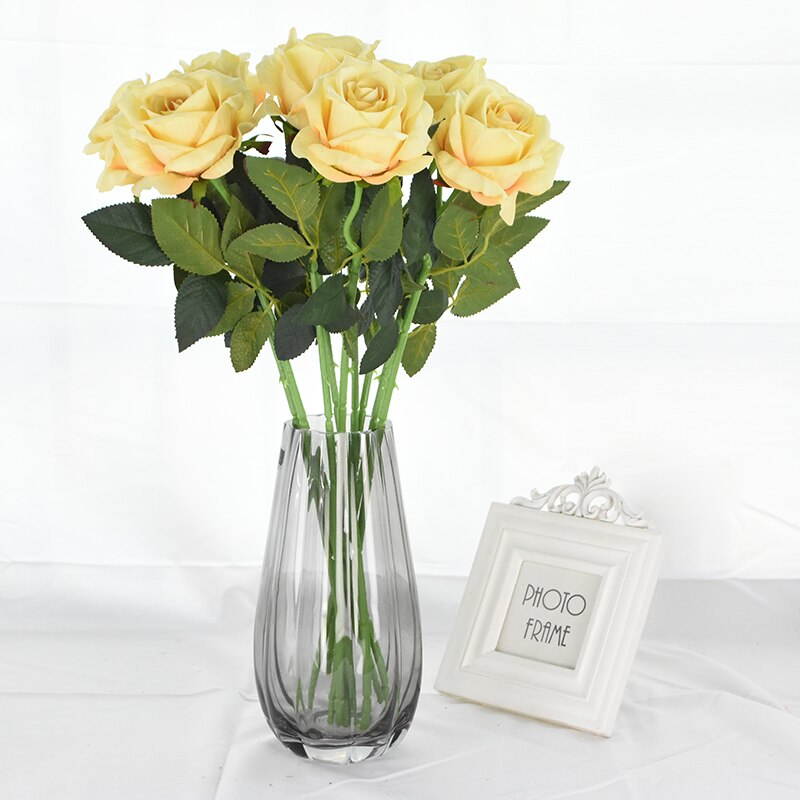 Roses-artificielles-romantiques-8-pi-ces-fausses-fleurs-rouge-et-blanc-pour-f-te-d-coration