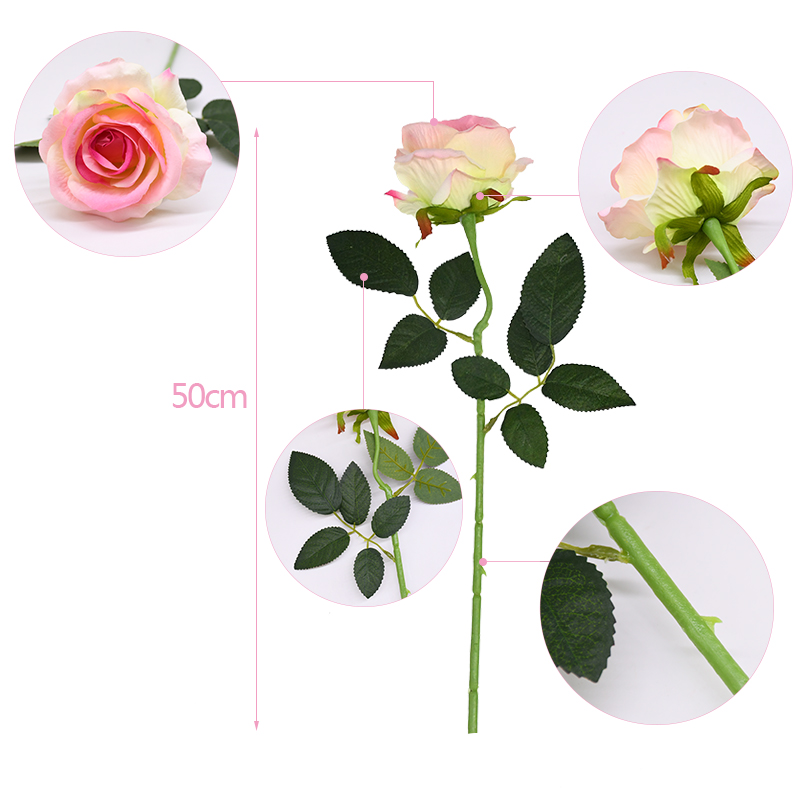 Roses-artificielles-romantiques-8-pi-ces-fausses-fleurs-rouge-et-blanc-pour-f-te-d-coration