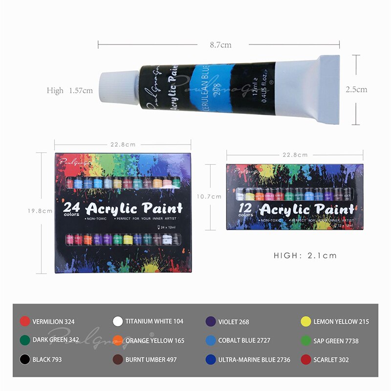 Ensemble-de-peinture-acrylique-12Ml-12-24-couleurs-pour-toile-bois-argile-tissu-Nail-Art-artisanat