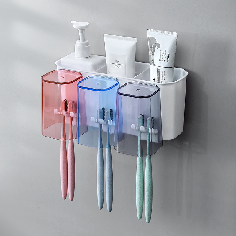 Porte-brosse-dents-mural-pratique-support-de-dentifrice-avec-coussinets-Super-adh-sifs-pour-salle-de