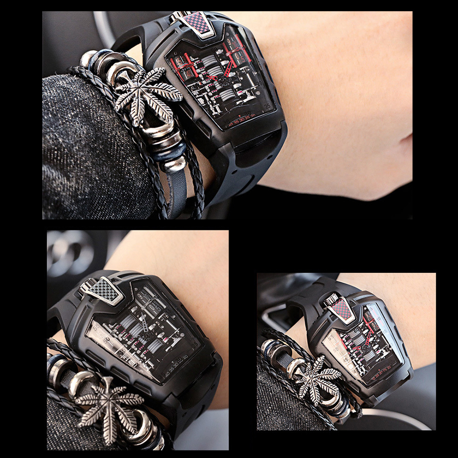 Montre-quartz-classique-cr-ative-pour-homme-bracelet-en-caoutchouc-de-silicone-gratuit-montre-bracelet-de