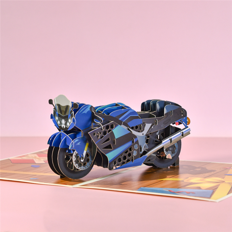 Cartes-de-f-te-des-p-res-Pop-Up-pour-moto-3D-10-paquets-cartes-d