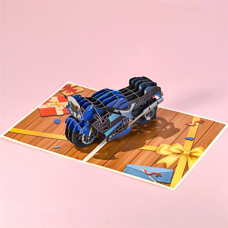 Cartes-de-f-te-des-p-res-Pop-Up-pour-moto-3D-10-paquets-cartes-d