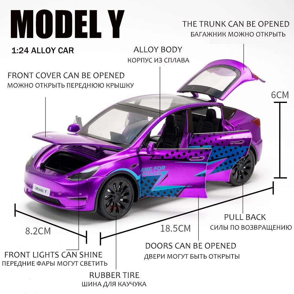 MINI-voiture-de-Simulation-TESLA-mod-le-Y-SUV-1-24-jouet-en-alliage-v-hicules