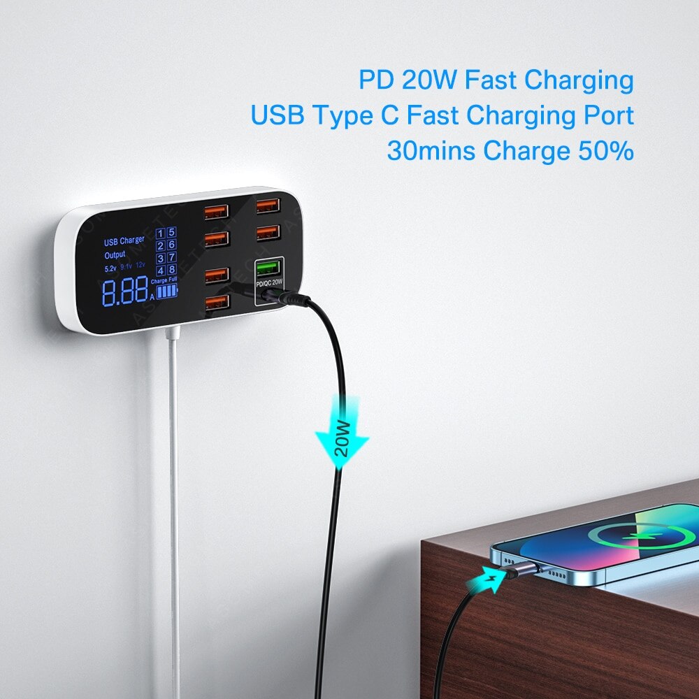 ASOMETABOU-Station-de-charge-USB-de-bureau-avec-cran-LED-8-ports-QC3-0-PD3-0