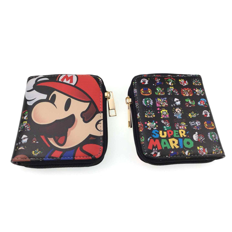 Portefeuille-Super-Mosaic-Mario-Zipper-Louis-Mario-Anime-Game-Rick-Coin-Wallet-Short-Card-Case-Student