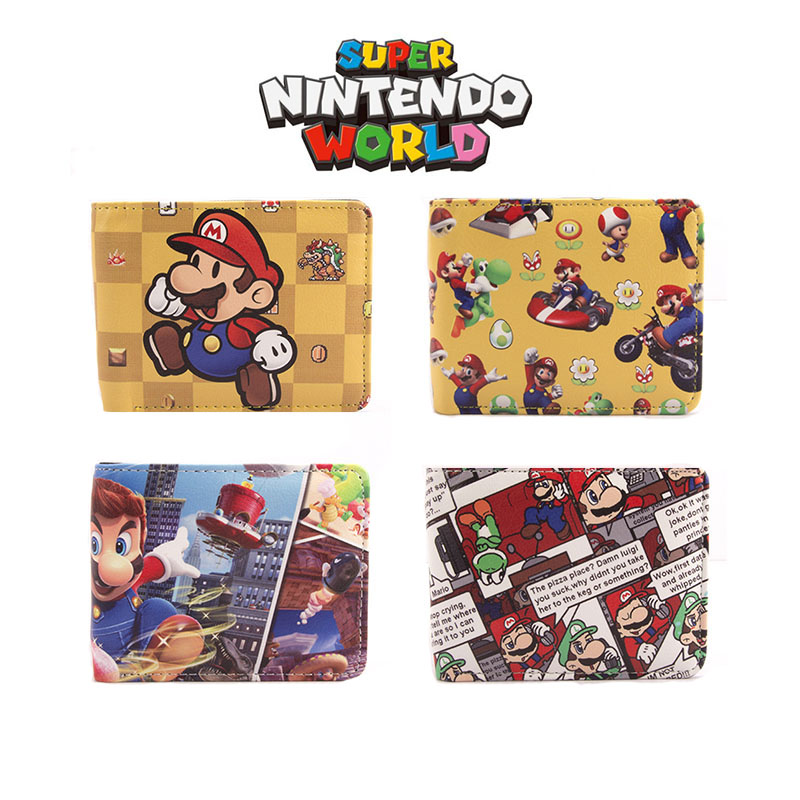 Portefeuille-Super-Mosaic-Mario-Zipper-Louis-Mario-Anime-Game-Rick-Coin-Wallet-Short-Card-Case-Student