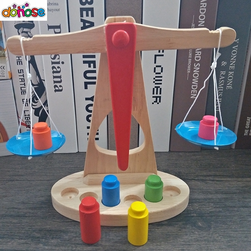 Jouet-ducatif-Montessori-pour-enfants-petite-Balance-en-bois-avec-6-poids-aide-l-enseignement-pr