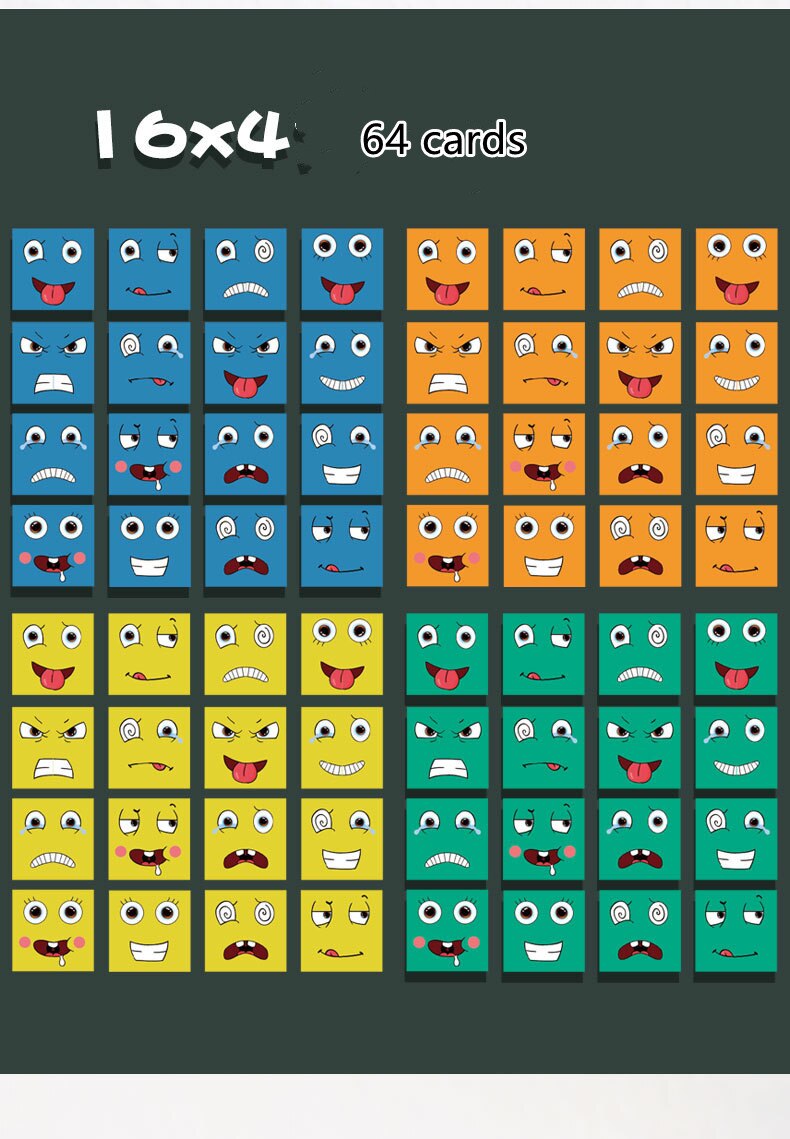 Puzzle-en-Bois-pour-Enfant-Blocs-de-Construction-avec-Changement-d-Expression-du-Visage-Cube-Montessori