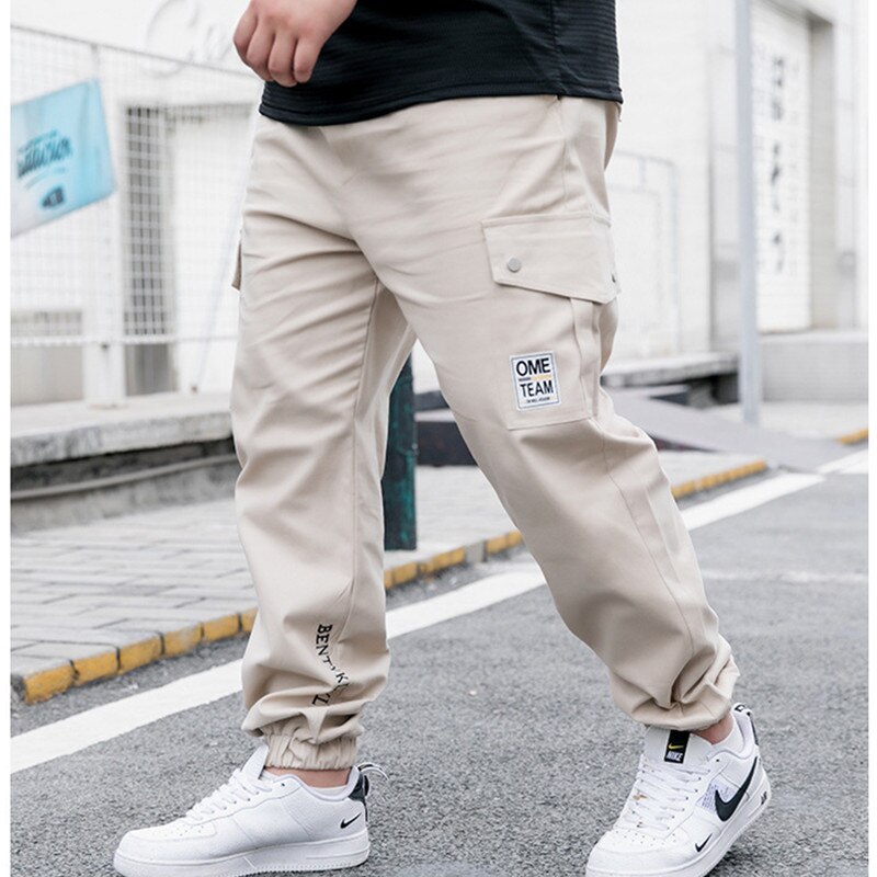 Pantalon-Cargo-ample-style-Hip-Hop-Safari-surv-tement-en-coton-extensible-la-cheville-sarouel-grandes