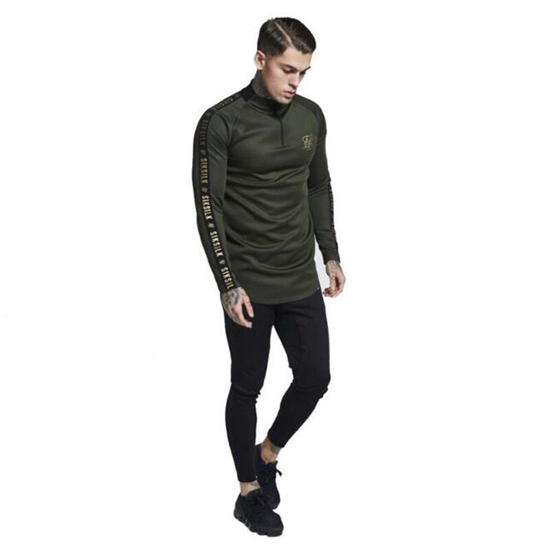 T-shirt-manches-longues-pour-hommes-mode-d-contract-e-marque-tendance-demi-fermeture-clair-sport