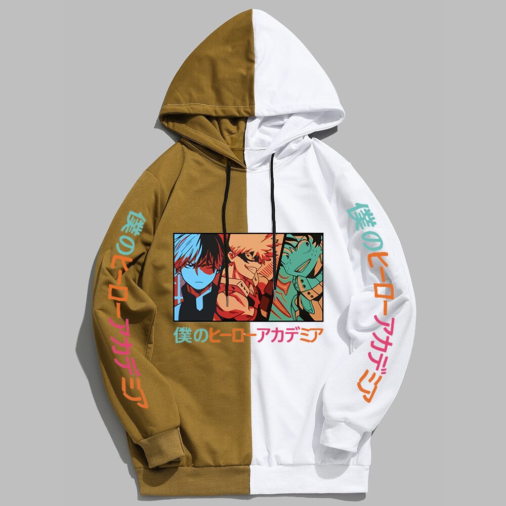 Sweat-shirt-capuche-d-contract-unisexe-anim-My-Hero-Academia-Shoto-Todoroki-Bakugou-Deku-graphique-Patchwork