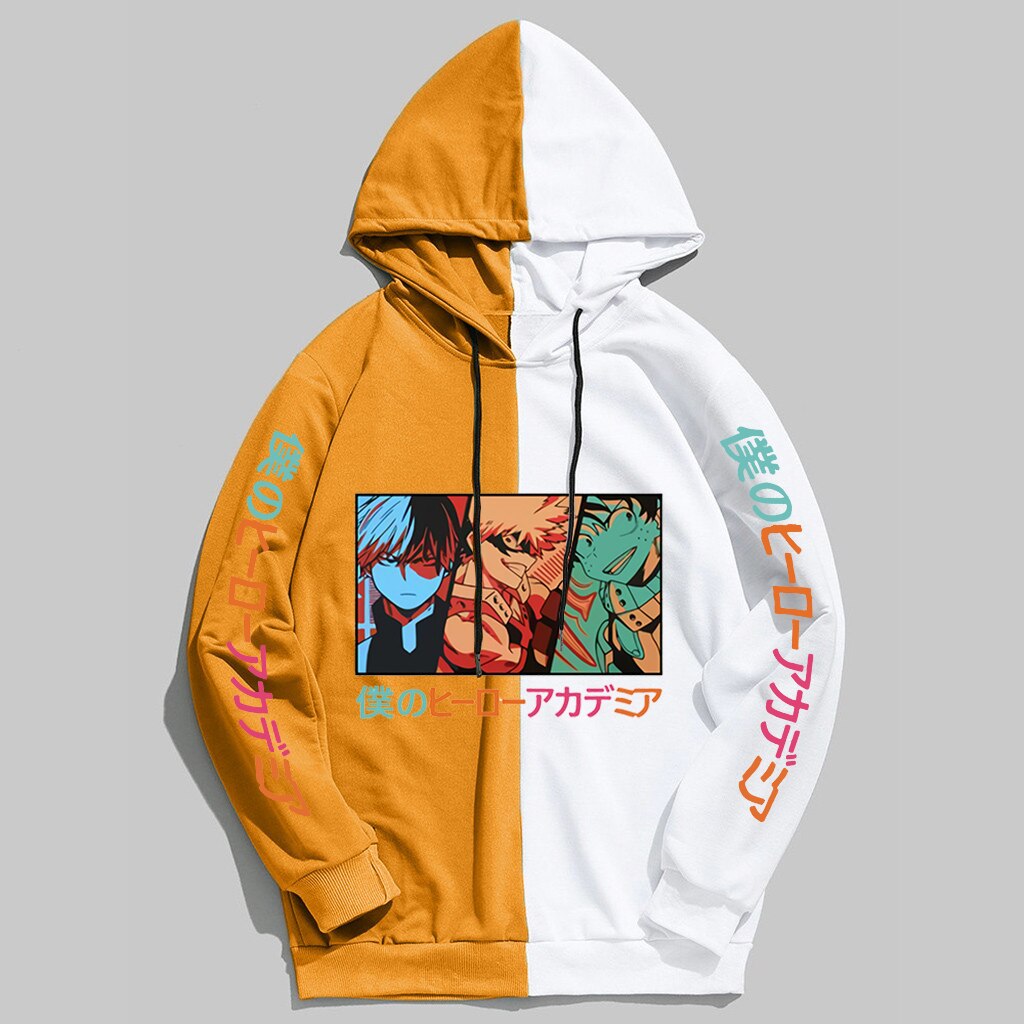 Sweat-shirt-capuche-d-contract-unisexe-anim-My-Hero-Academia-Shoto-Todoroki-Bakugou-Deku-graphique-Patchwork