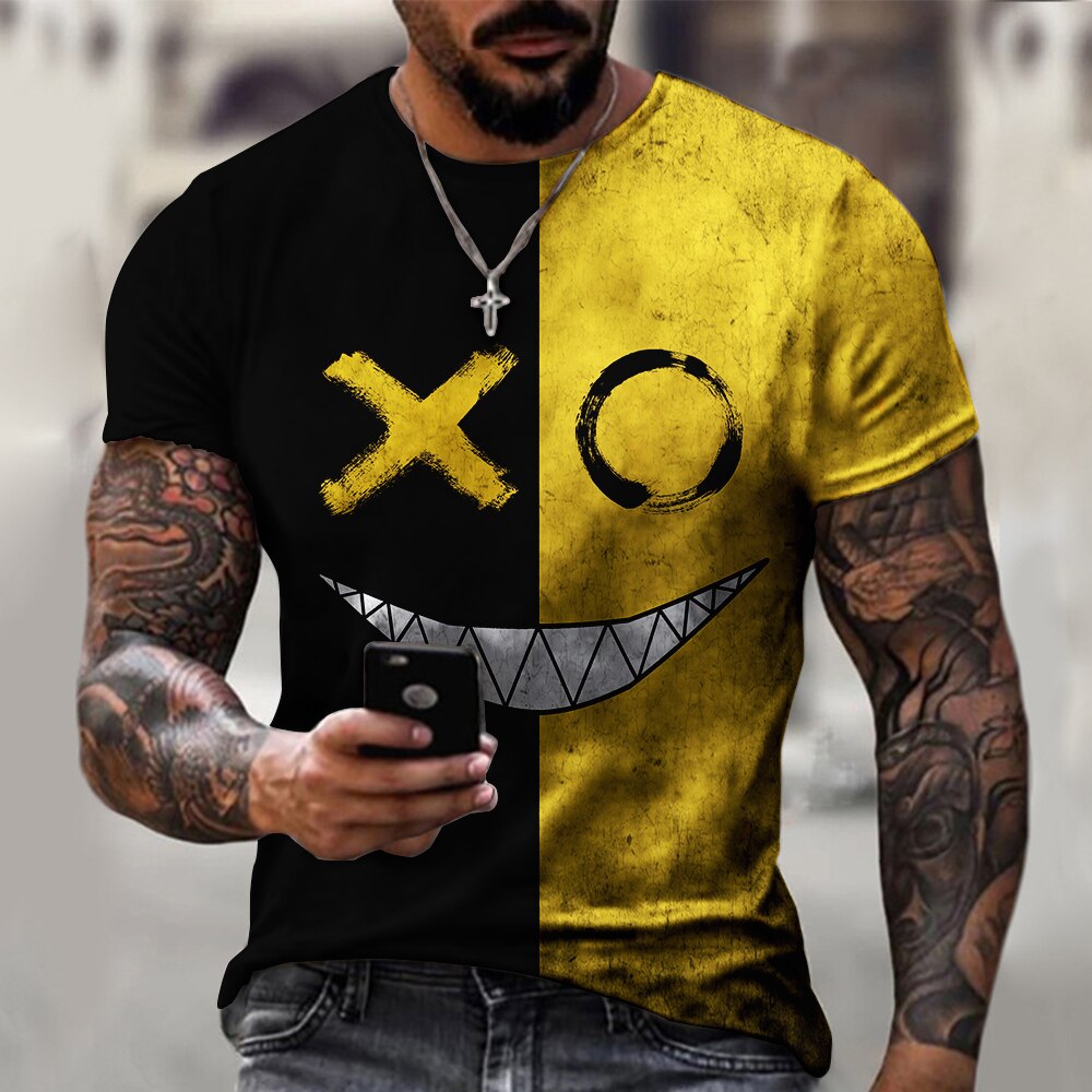 T-shirt-manches-courtes-homme-femme-Streetwear-d-contract-estival-et-la-mode-avec-motif-XOXO