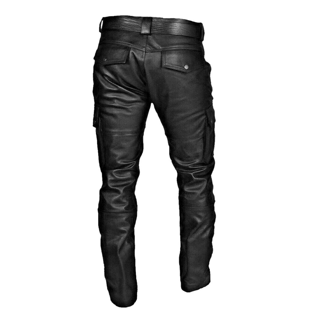 Pantalon-Long-en-Faux-cuir-pour-homme-style-Punk-r-tro-gothique-Slim-d-contract-couleur