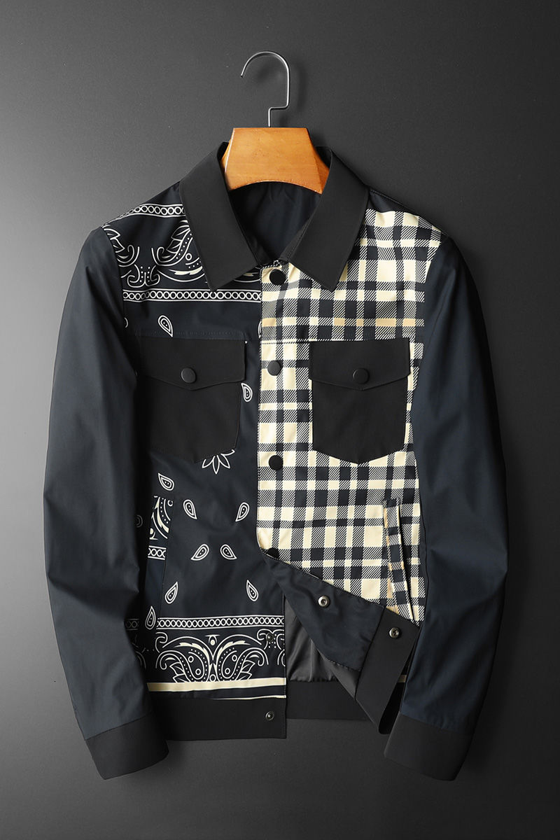 Veste-revers-pour-hommes-nouvelle-veste-de-printemps-carreaux-en-treillis-Patchwork-bombardier-Vintage-japonais-Streetwear