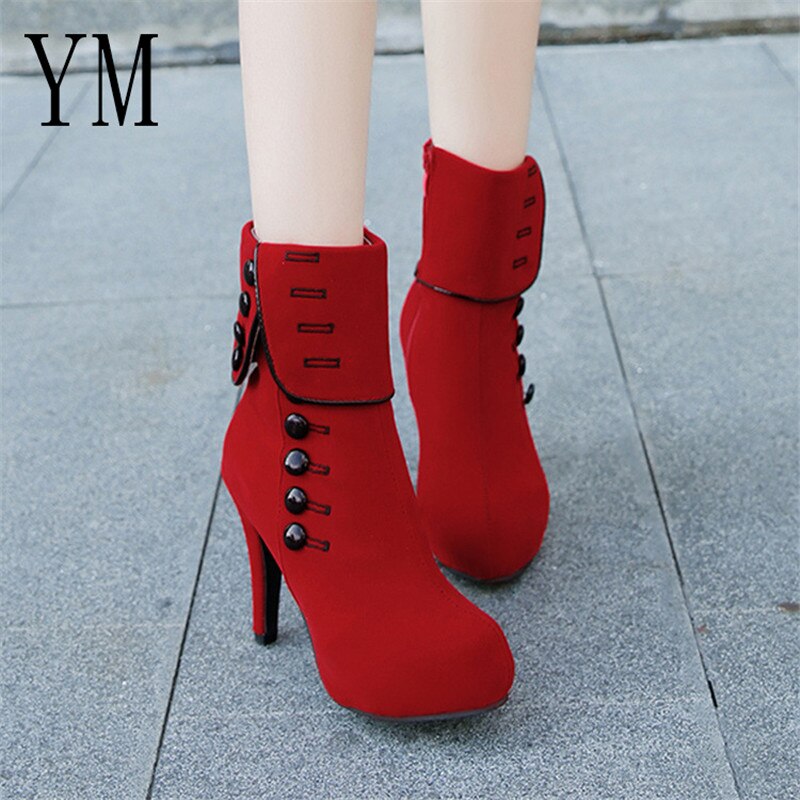 Bottines-talons-hauts-pour-femmes-chaussures-rouges-plate-forme-boucle-floqu-e-la-mode-PLUE-42