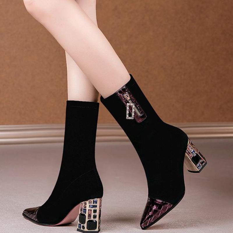 Bottes-talons-hauts-en-tissu-TGHDOF-pour-femmes-chaussettes-d-automne-la-mode-avec-fermeture-clair