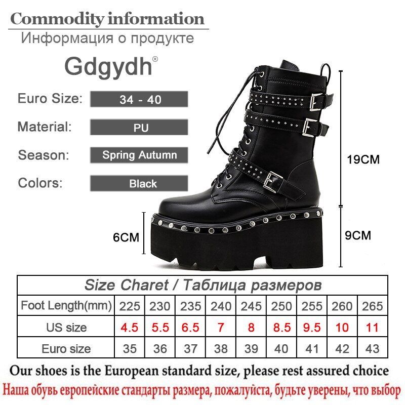 Gdgydh-bottes-de-moto-pour-femmes-chaussures-de-printemps-bout-rond-plateforme-paisse-talons-hauts-Style