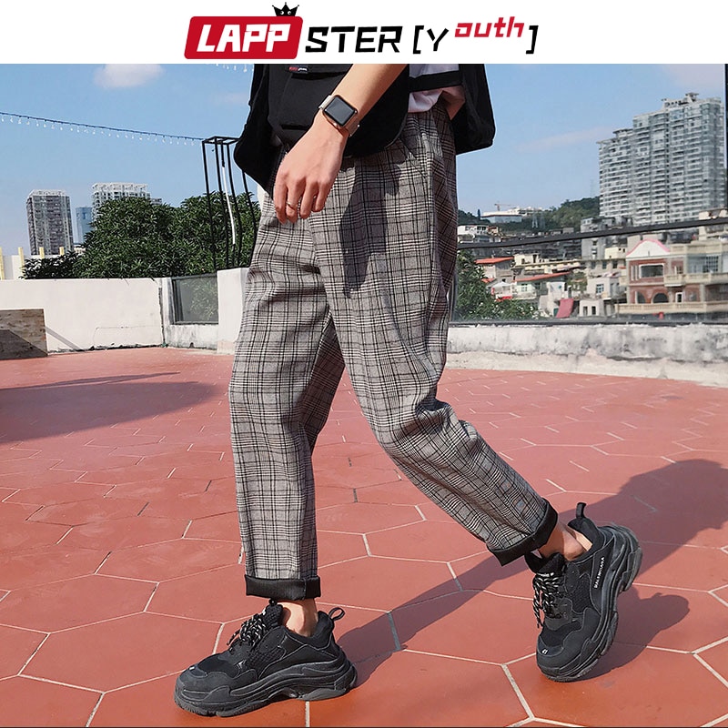 LAPPSTER-jeunesse-Streetwear-noir-Plaid-pantalon-hommes-Joggers-2020-hommes-droite-Harem-pantalon-hommes-cor-en