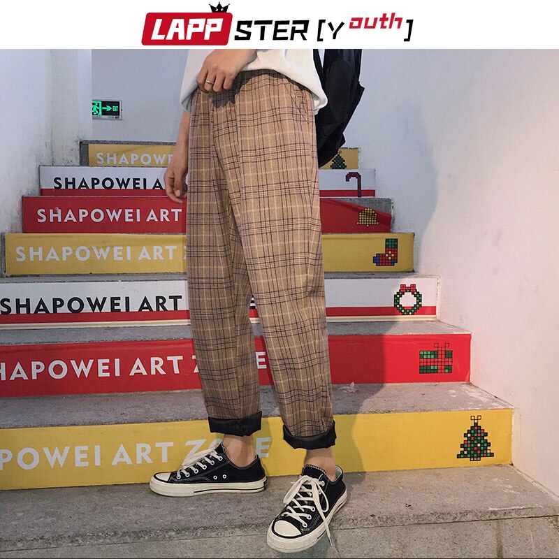 LAPPSTER-jeunesse-Streetwear-noir-Plaid-pantalon-hommes-Joggers-2020-hommes-droite-Harem-pantalon-hommes-cor-en