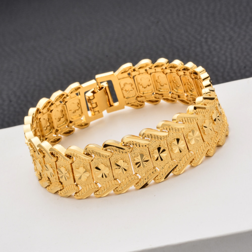 Bracelet-Punk-multi-forme-plaqu-or-24K-cha-ne-cubaine-bijoux-cadeaux-pour-hommes-et-femmes