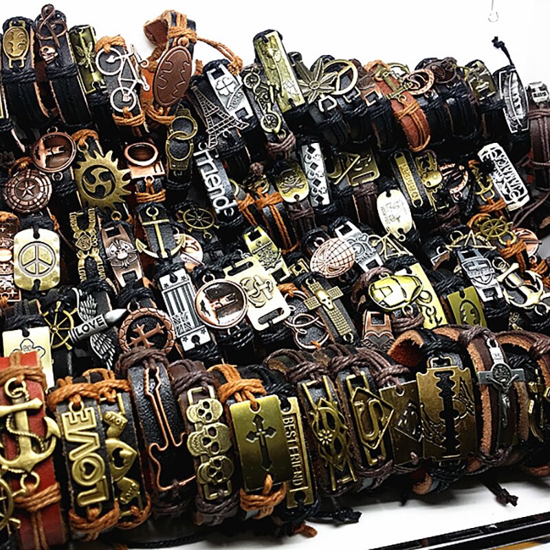 Mixmax-Bracelets-en-Cuir-V-ritable-Vintage-Punk-Rock-R-tro-pour-Homme-et-Femme-Couple