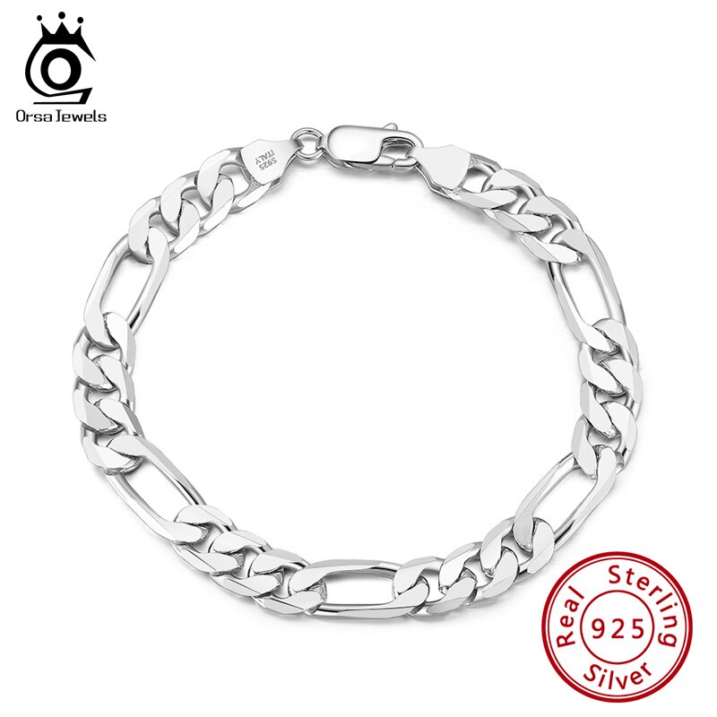 ORSA-jewelry-Bracelet-en-argent-Sterling-925-de-qualit-sup-rieure-cha-ne-maillons-Figaro-italien