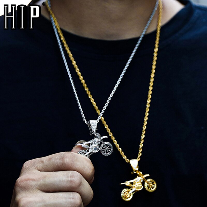 HIP-Hop-colliers-pour-hommes-pendentifs-de-moto-Cool-en-cuivre-Zircon-cubique-AAA-glac-vente