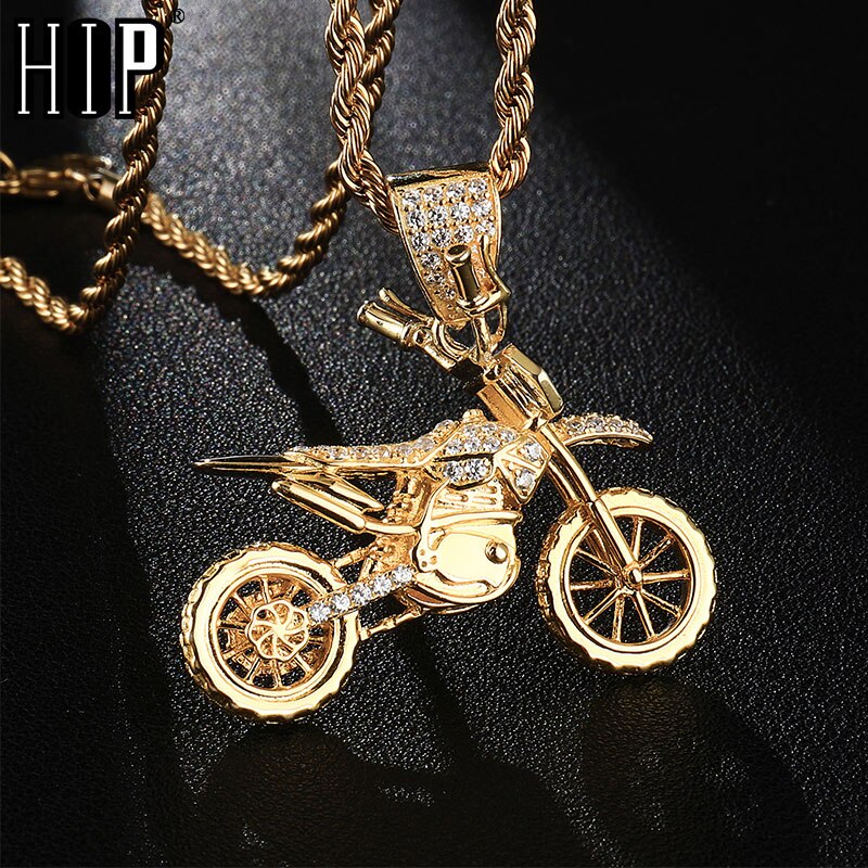 HIP-Hop-colliers-pour-hommes-pendentifs-de-moto-Cool-en-cuivre-Zircon-cubique-AAA-glac-vente