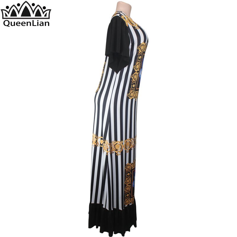 Robe-africaine-traditionnelle-en-bazin-pour-femmes-imprim-e-Dashiki-Yamadou-manches-lastiques-style-ample-la