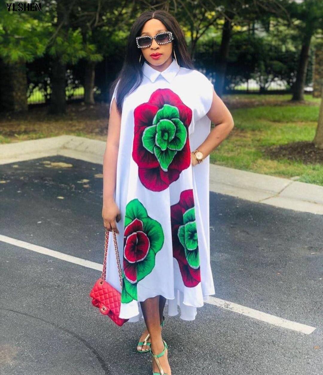 Robes-africaines-pour-femmes-2021-nouveaux-v-tements-africains-Dashiki-blanc-imprim-Ankara-robes-Bazin-Robe