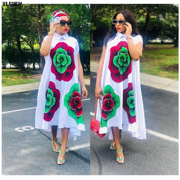 Robes-africaines-pour-femmes-2021-nouveaux-v-tements-africains-Dashiki-blanc-imprim-Ankara-robes-Bazin-Robe