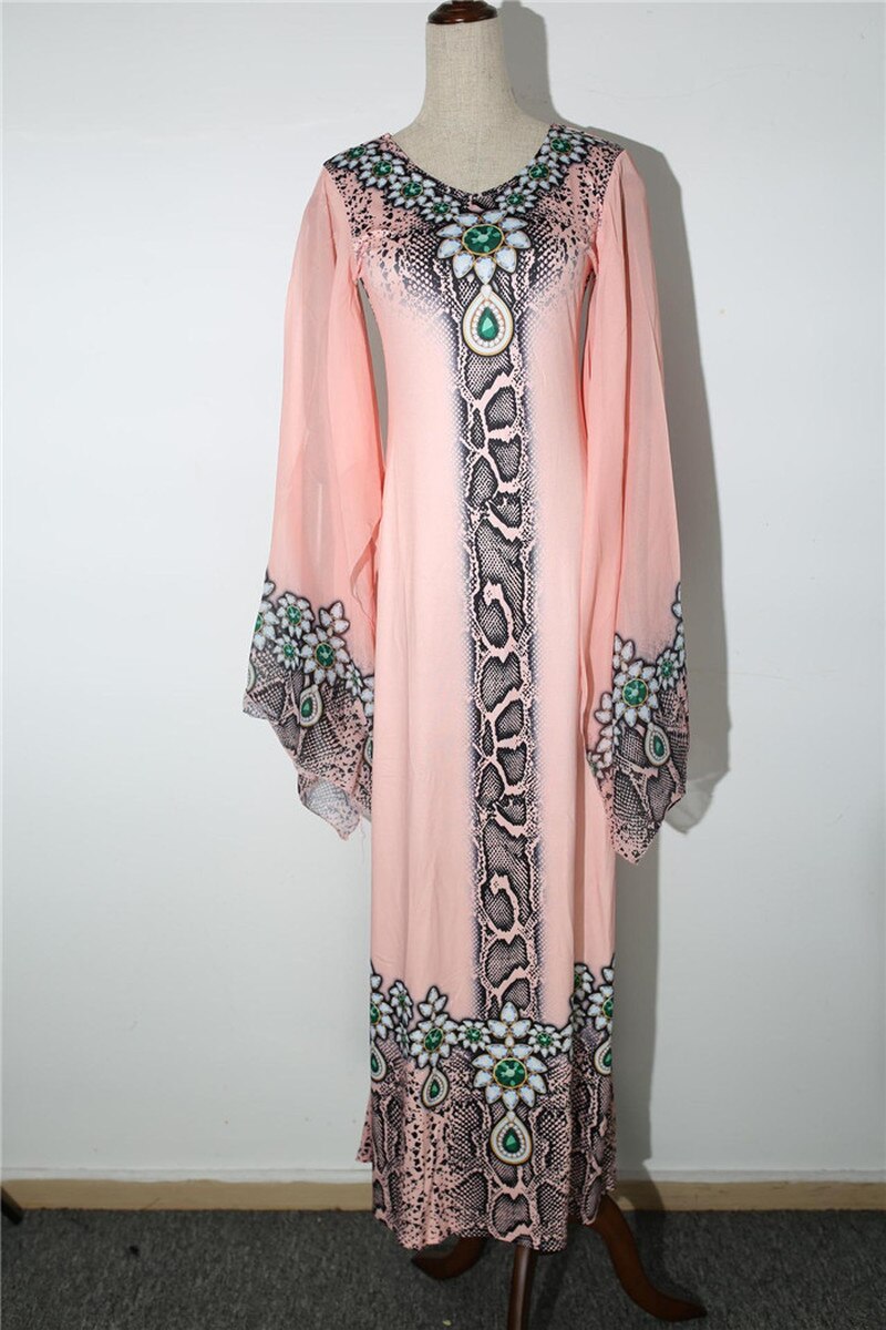 Robes-africaines-pour-femmes-Dashiki-imprim-v-tements-africains-Bazin-Riche-Sexy-Slim-manches-volants-col