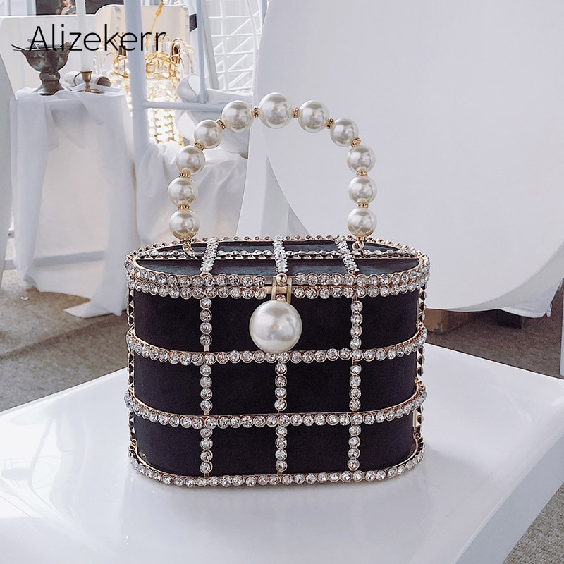 Sac-main-en-diamant-pour-femmes-pochette-de-soir-e-de-luxe-ajour-avec-Cage-m