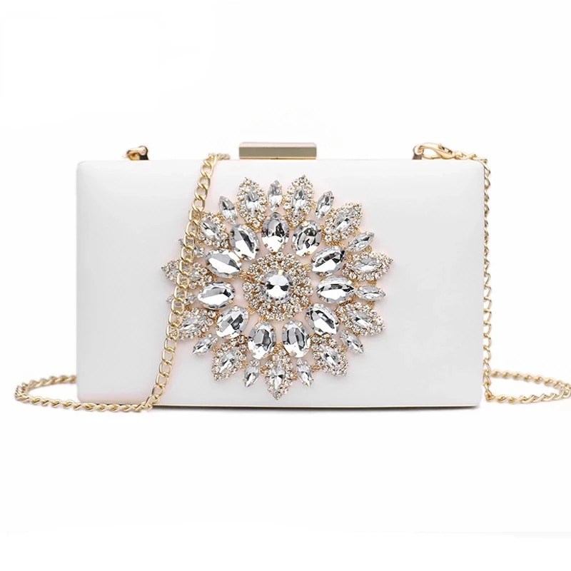 Pochette-Blanche-de-Luxe-de-Mariage-pour-Femme-Petit-Sac-Main-de-Soir-e-en-Cristal