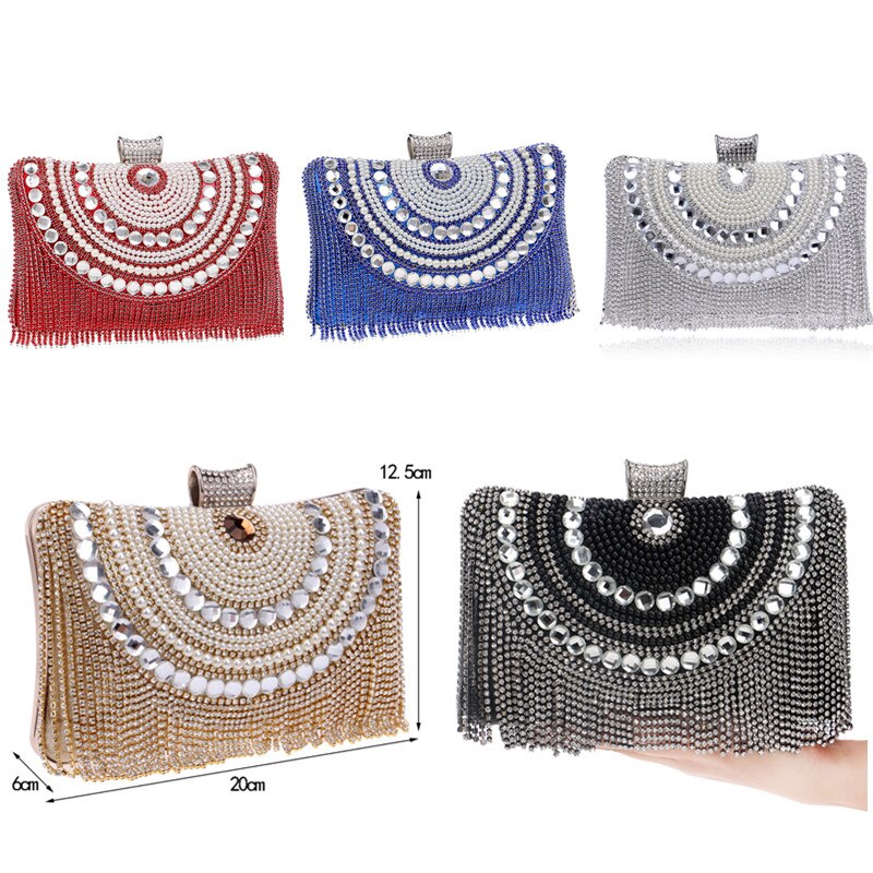 Pochette-pompon-en-strass-sacs-de-soir-e-en-m-tal-perl-sacoche-cha-ne-paule