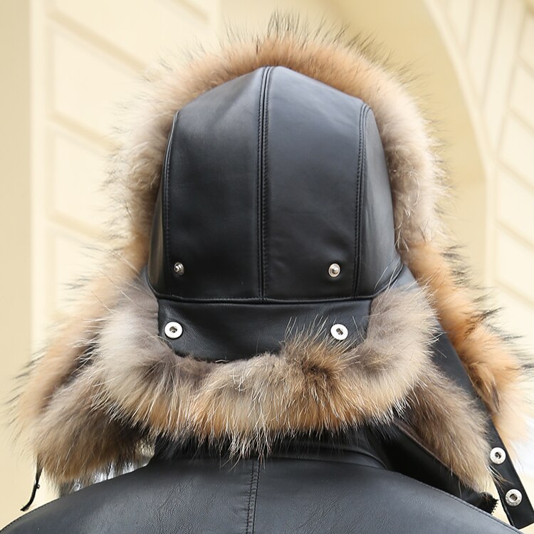 ZDFURS-Winter-Men-s-100-Real-Silver-Fox-Fur-Bomber-Hat-Raccoon-Fur-Ushanka-Cap-Trapper