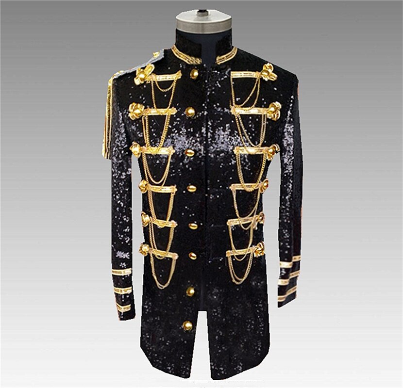 Costume-la-mode-pour-hommes-uniforme-militaire-de-Performance-Blazer-paillettes-avec-cha-nes-dor-es